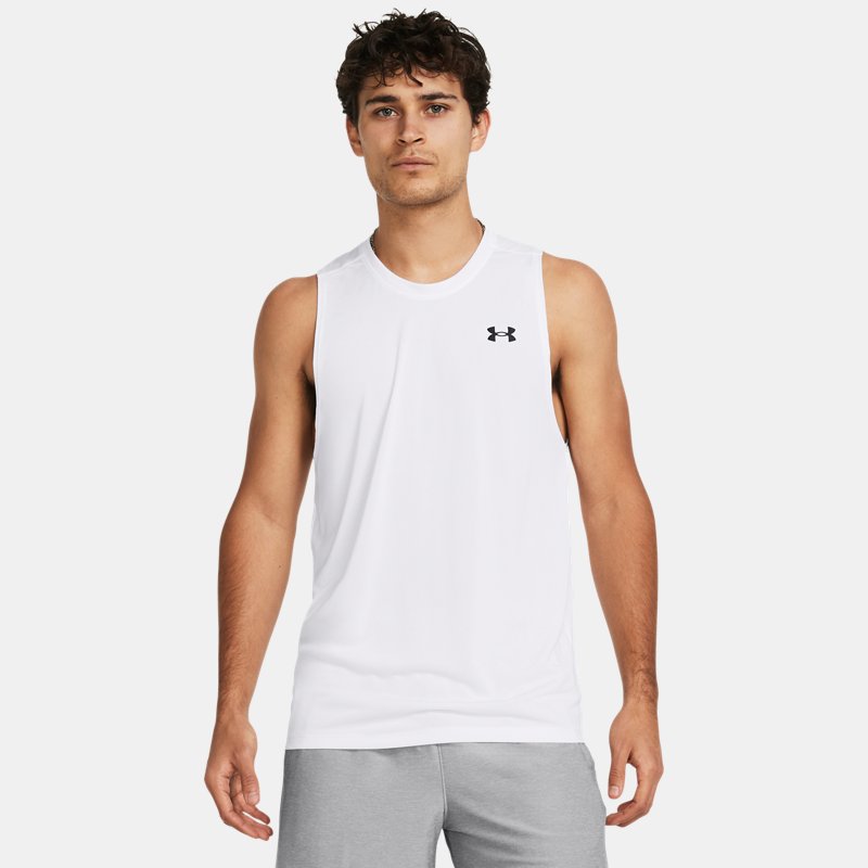 Camiseta sin mangas Under Armour Tech™ para hombre Blanco / Negro M